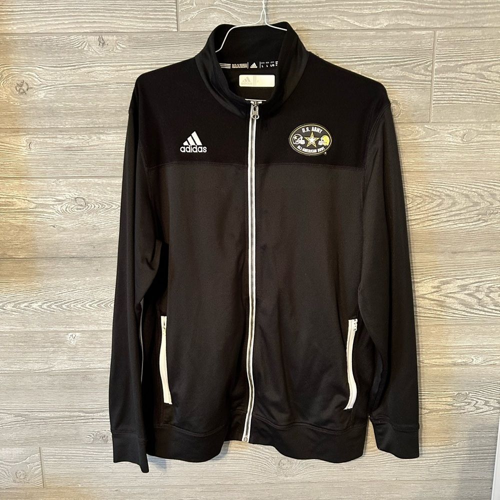 Adidas US Army‎ All American Bowl Track Jacket Black White Full Zip Mens L large